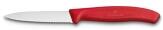 Victorinox Swiss Classic Gemüsemesser mit Wellenschliff, Mittelspitz, 8 cm, rot