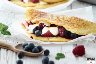 Milchreis-Pfannkuchen mit Waldbeeren