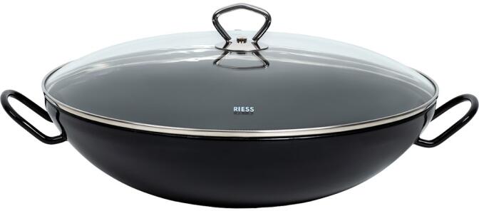 Riess Wok aus Emaille mit Deckel