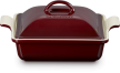 Le Creuset Auflaufform Tradition mit Deckel, quadratisch in garnet