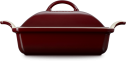 Le Creuset Auflaufform Tradition mit Deckel, quadratisch in garnet