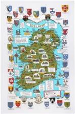 Ulster Weavers Geschirrtuch Baumwolle Map & Crests of Ireland