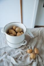 Riess Kartoffelkocher aus Emaille in weiß