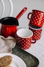 Riess Kaffeekocher aus Emaille in rot