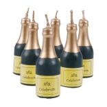 Städter Tortendeko Sekt-Flasche 5,5 cm Grün Set, 6-teilig