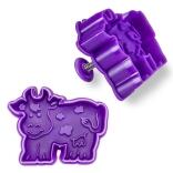 Städter Kunststoff-Ausstecher-Form Kuh 7 cm Lila / Violett