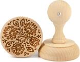 Folkroll Keks-Stempel Folk Floral, rund 60 mm