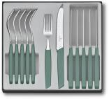 Victorinox Swiss Modern Besteck-Set mit Tomatenmessern, 12-teilig, grün