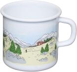 Riess Becher aus Emaille mit Landschaft