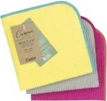 Cawö Home Spültuch Cuisine Spültuch Trio, 3er Pack in Uni lemon/pink