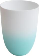 ASA Vase/ Windlicht in aqua-weiß matt