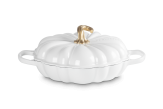 Le Creuset Gourmet-Profitopf Signature Kürbis mit goldenem Deckelknauf in white