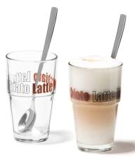 Leonardo Becher Latte Macchiato mit Löffeln Solo, 2er Set