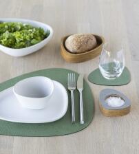 Lind DNA Tischset Curve M Hippo, 4er-Set in Forest Green