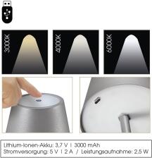 cilio LED-Tischlampe Sole in weiß