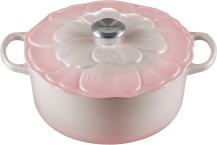 Le Creuset Bräter Signature Blume shell pink Gusseisen mit Deckel