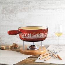 Kuhn Rikon Käsefondue Set Induktion Gusseisen rot Alpweide 24cm