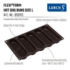 Lurch Flexiform HotdogBuns Size L 5fach braun