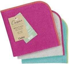 Cawö Home Spültuch Cuisine Trio, 3er Pack in Uni pink/türkis