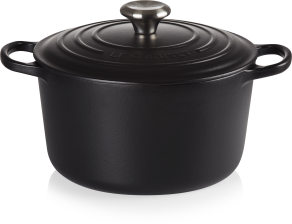 Le Creuset hoher Bräter Signature rund in schwarz