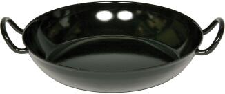 Riess Emaille Schlemmerpfanne Schwarzemaille mit Griffen schwarz