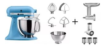 KitchenAid Küchenmaschine ARTISAN 175PS velvet blue Kochprofi-Set