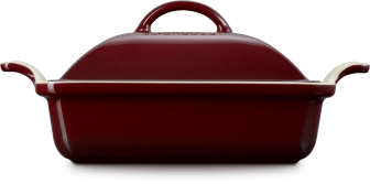 Le Creuset Auflaufform Tradition mit Deckel, quadratisch in garnet