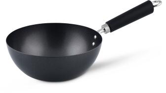 Ken Hom Wok aus Antihaft Karbonstahl mit Phenolharz-Griff, 20 cm