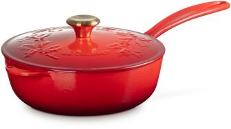 Le Creuset Stielkasserolle Holly Tradition in kirschrot