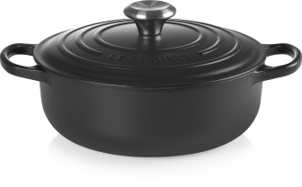 Le Creuset Sauteuse Signature aus Gusseisen in schwarz