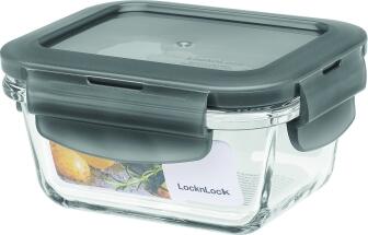 Lock & Lock Frischhaltebox rechteckig in grau, 160 ml