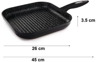 Zyliss Geschmiedete Aluminium Grillpfanne, Antihaftbeschichtung, 26 cm