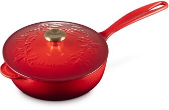 Le Creuset Stielkasserolle Holly Tradition in kirschrot