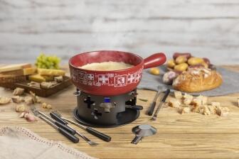 Kuhn Rikon Käsefondue Set Suisse rot 23 cm