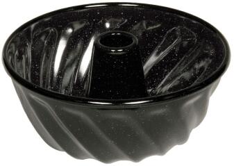 Riess Emaille Gugelhupfform Emaille schwarz Backform mit Mittelrohr