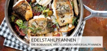 Edelstahlpfannen - robuste Universalpfannen im edlen Design