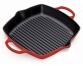 Le Creuset Grillpfanne Signature quadratisch mit 2 Griffen in kirschrot